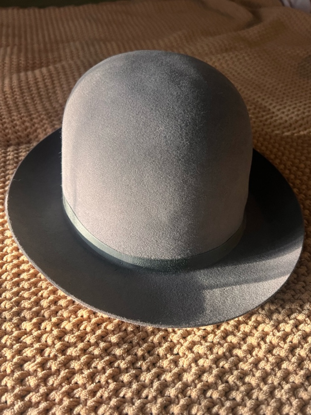 Vintage Christy’s of London Gray Grey City Bowler Made in England Hat Sz 7 1/4